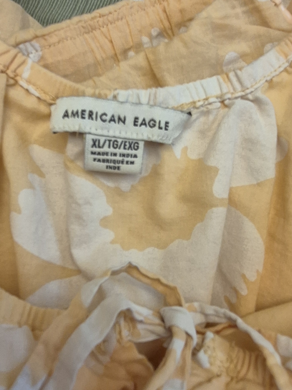American Eagle XL Top & Large Elastic Waist Skirt Set Yellow With White Flowers - Picture 6 of 6
